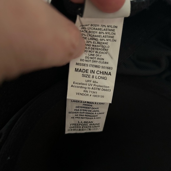 L.L. Bean Black and White One Piece Swim Dress. Size 8. - Picture 8 of 8